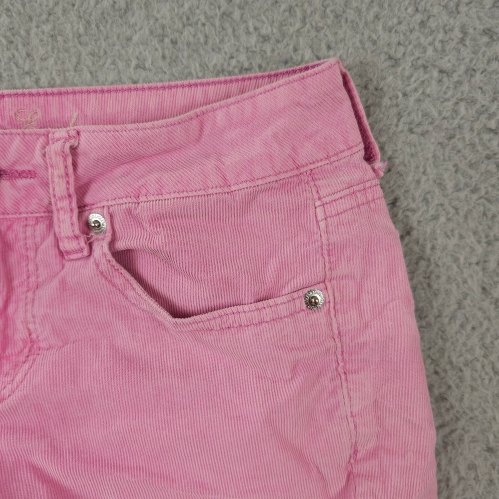 American Eagle Shorts Womens 0 Pink Corduroy Micro Mini Low Rise Cut Off Stretch - Picture 9 of 11